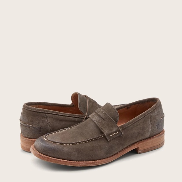 Frye Other - Frye Tyler Suede Penny Loafers in Charcoal Sz 10